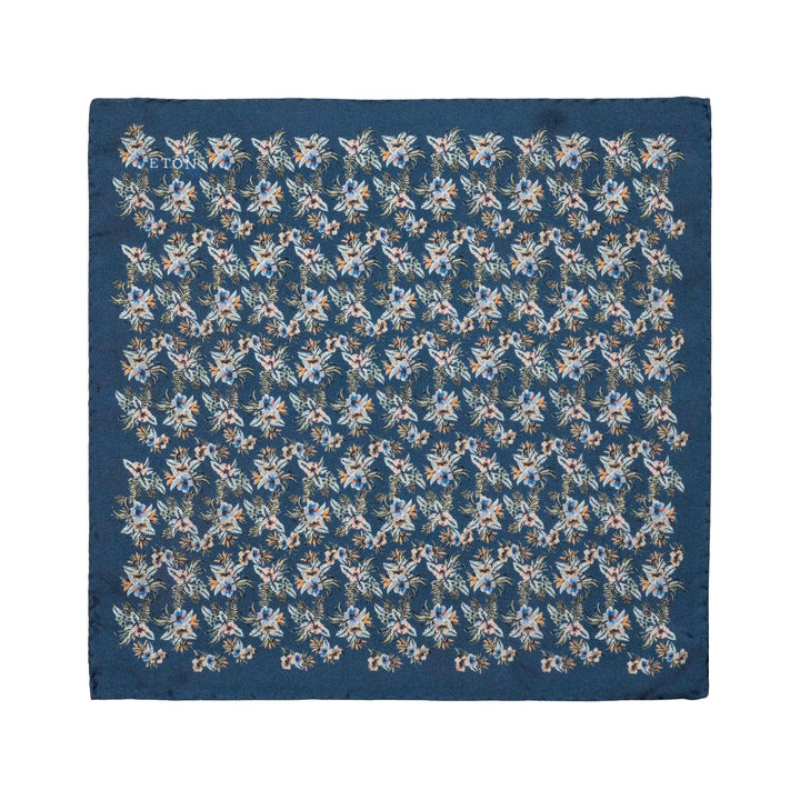 Mid Blue Floral Pocket Square