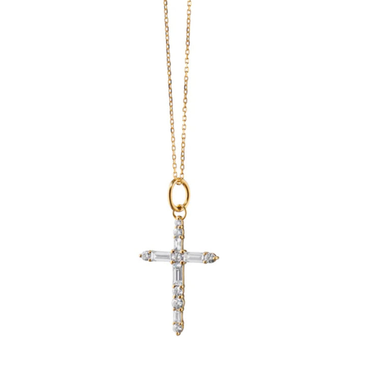 DIAMOND CROSS CHARM 17" NECKLACE