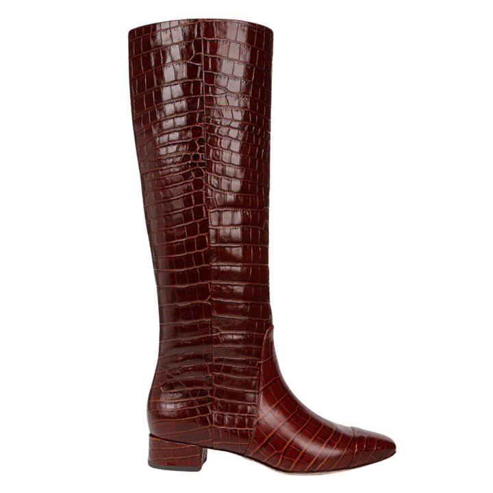 Cecile Croc Embossed Leather Boots