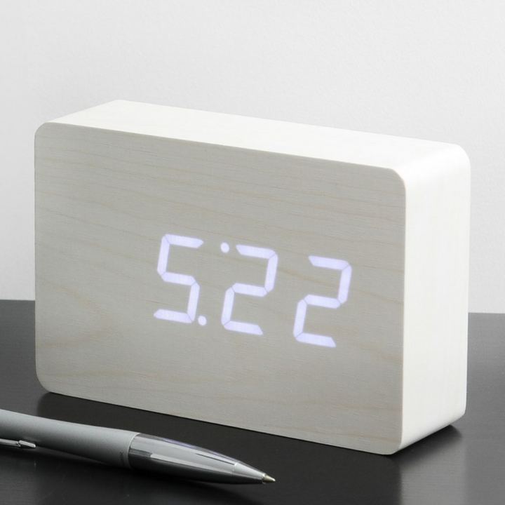 Brick White Click Clock - White LED