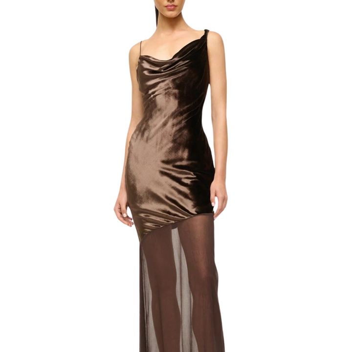 BEATON DRESS DARK CHOCOLATE