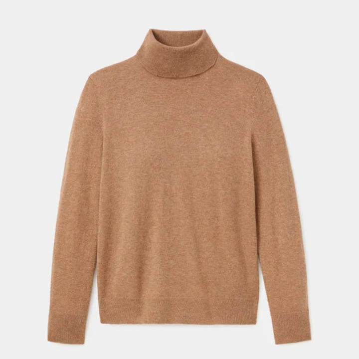 Cashmere Turtleneck Sweater in Cammello Melange