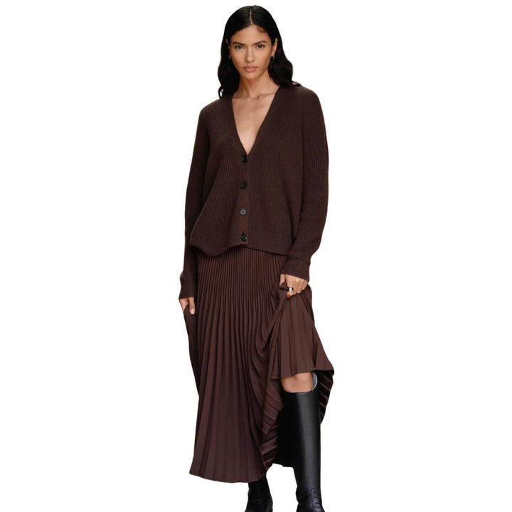 Cropped Cashmere Cocoon Cardigan Chocolate