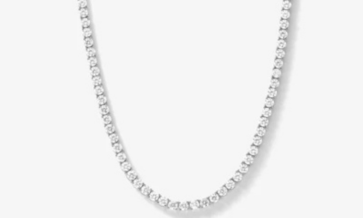 Grand Heiress Tennis Necklace 24 - Silver/White