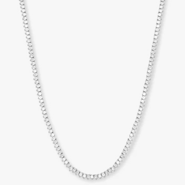 Baby Not Your Basic Tennis Necklace 18 - Silver/White