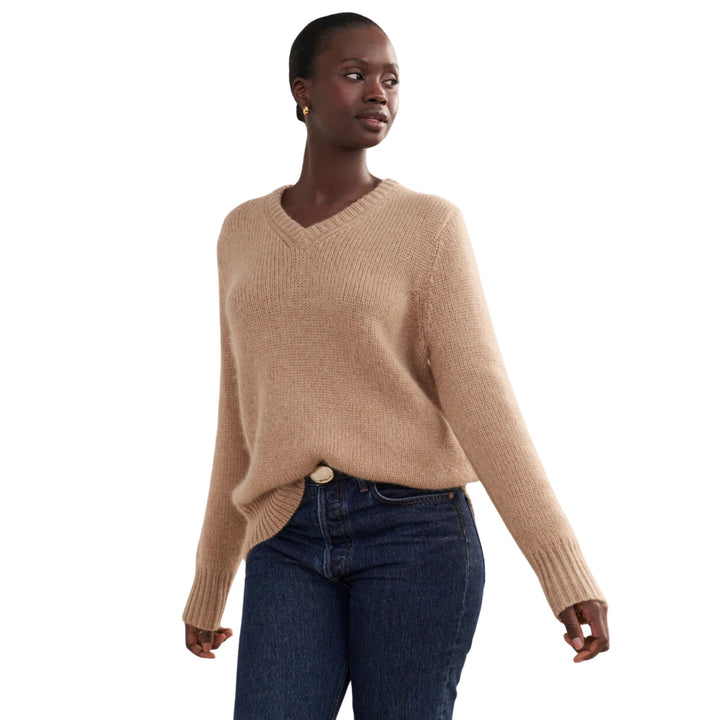 Cashmere Kate V-Neck in Caramel