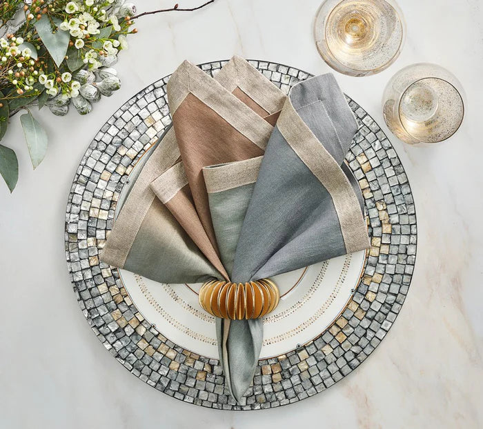 Dip Dye Napkins in Earth Tones - Beige, Taupe & Gray