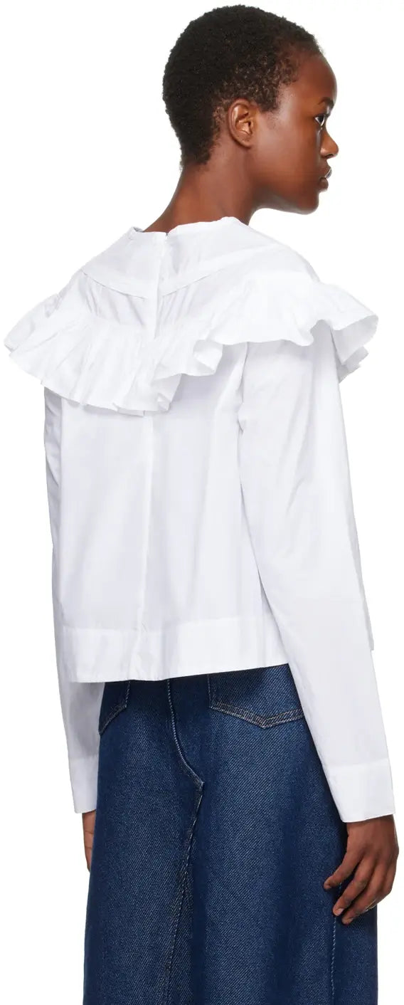 Cotton Poplin Frill Blouse