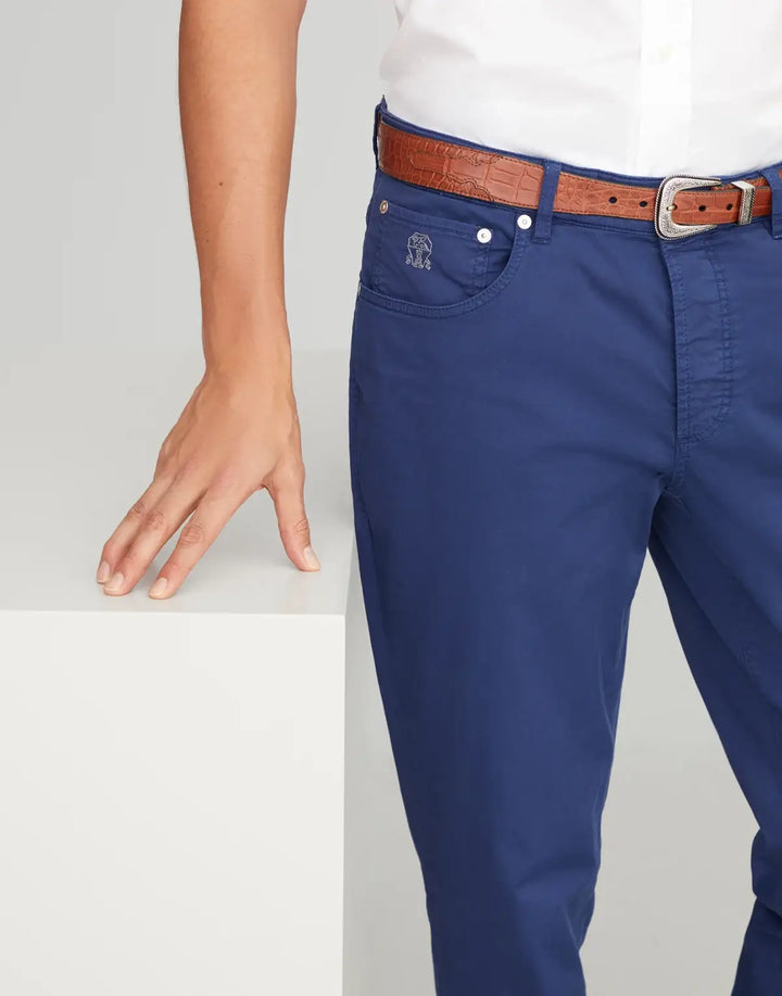 Italian Fit 5 Pocket Pants in Blue