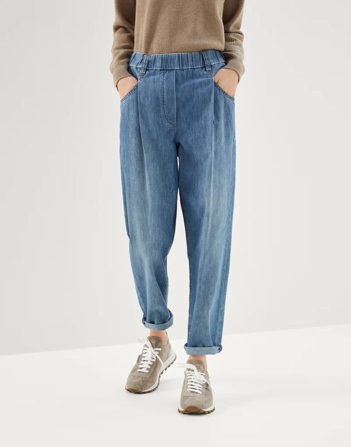 Light Denim Pull On Pants