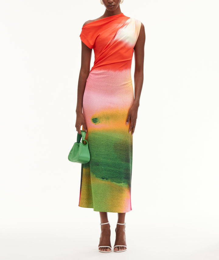 Abstract Watercolor Jersey Dress