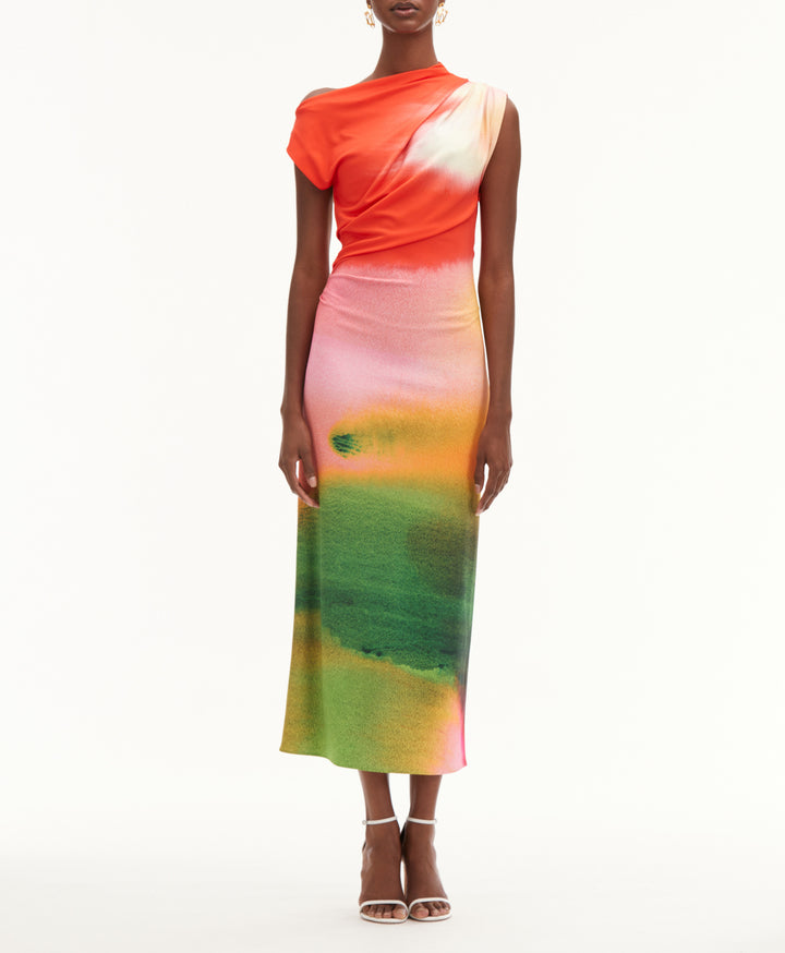 Abstract Watercolor Jersey Dress