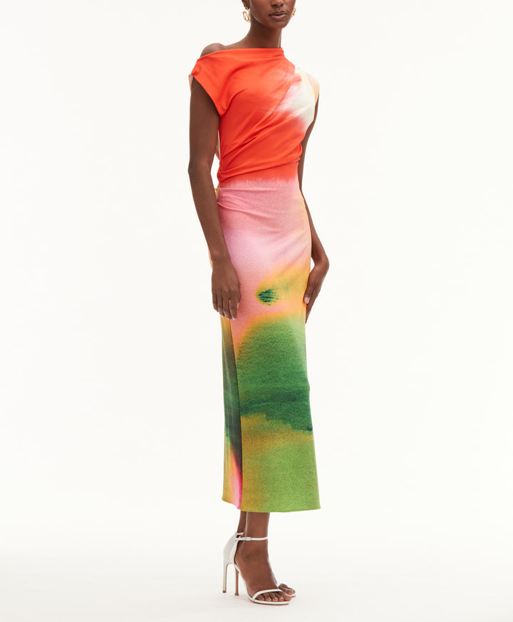 Abstract Watercolor Jersey Dress