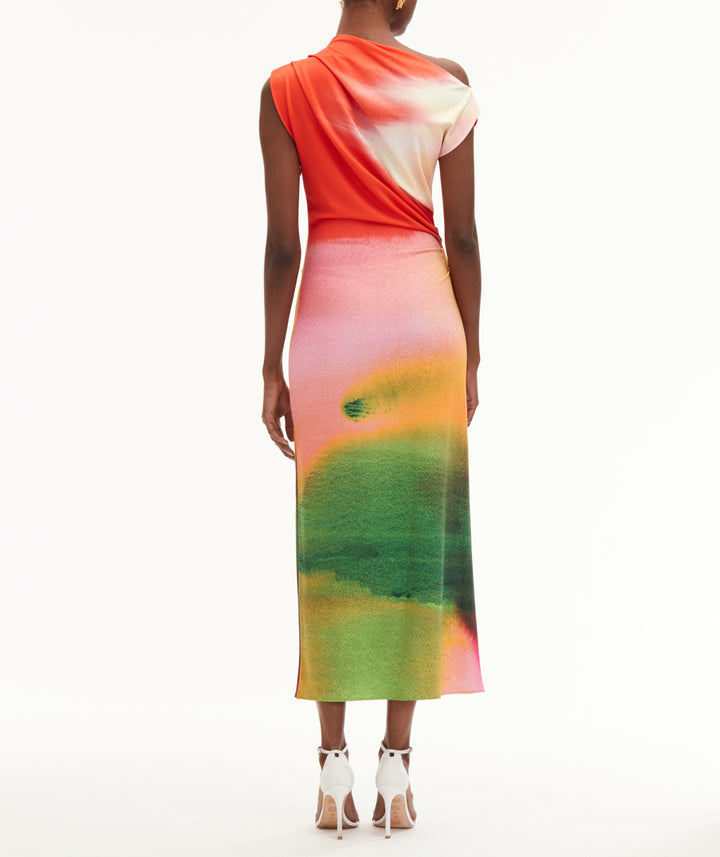 Abstract Watercolor Jersey Dress