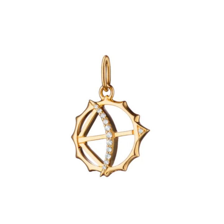 Mini "Apollo" 18K Gold Charm with Diamonds - Strength