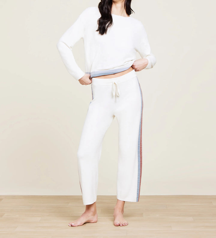 Multi Stripe Wide Leg Pant - CREAM MULTI -