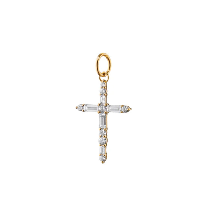 DIAMOND CROSS CHARM 17" NECKLACE