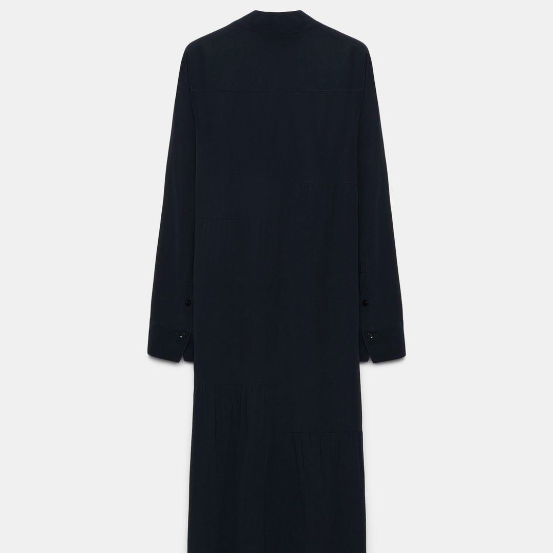 Striking Volumes Dress in Dark Navy