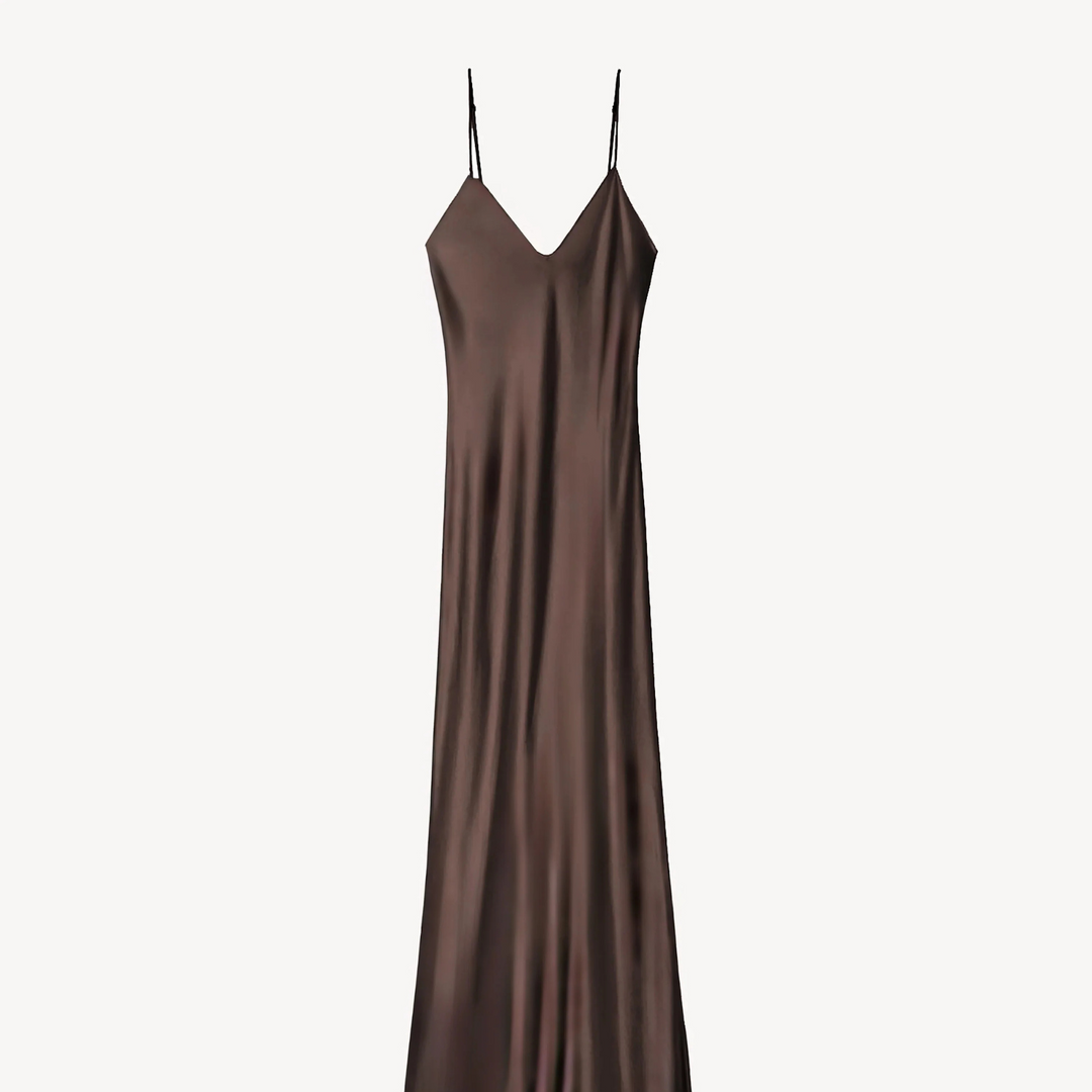 CAMI SILK GOWN in Burgundy