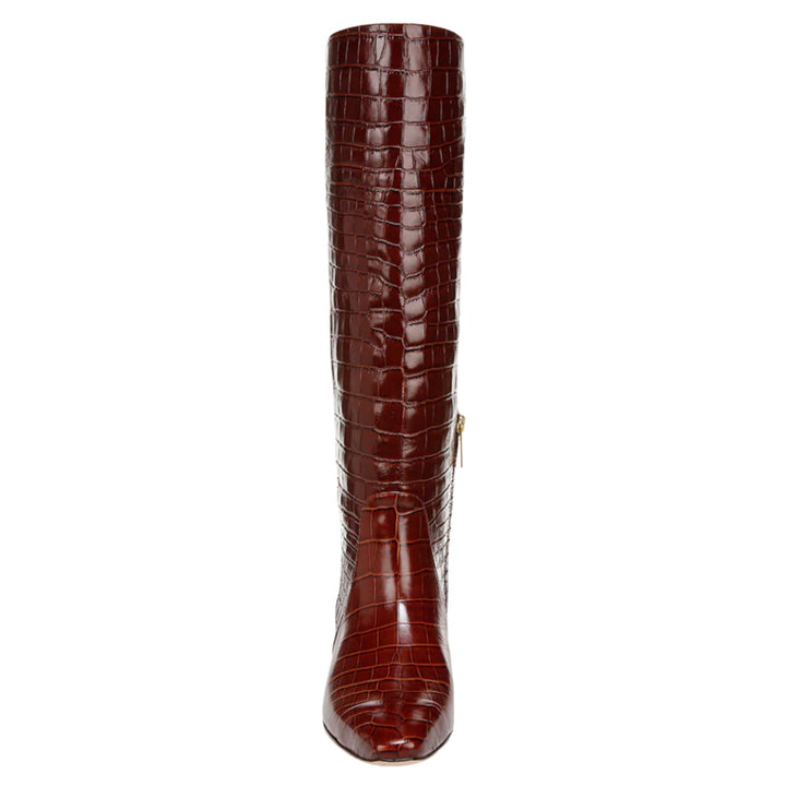 Cecile Croc Embossed Leather Boots