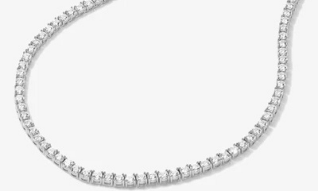 Grand Heiress Tennis Necklace 24 - Silver/White