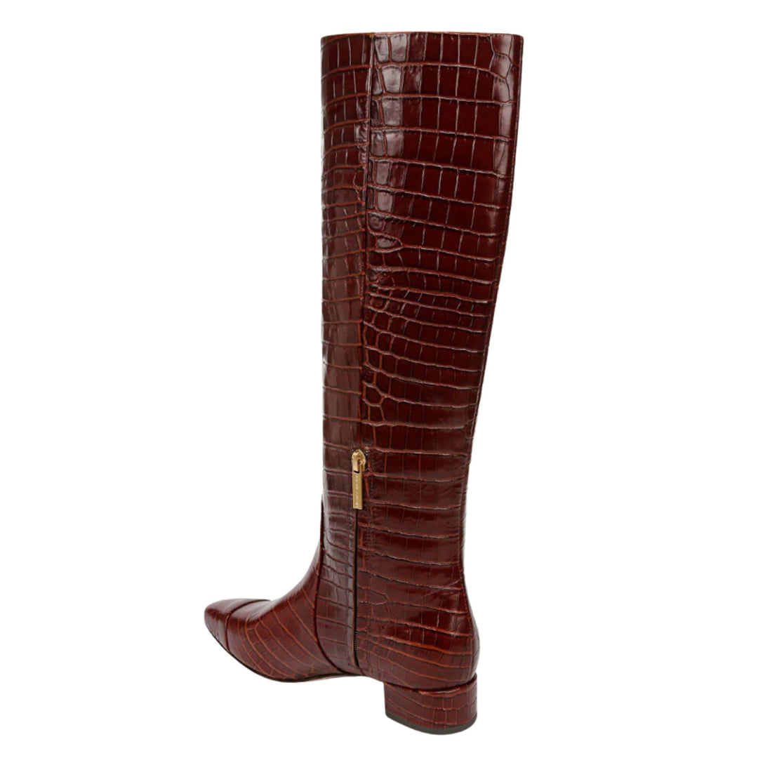 Cecile Croc Embossed Leather Boots