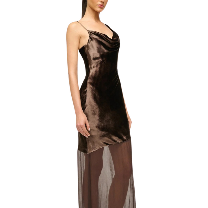 BEATON DRESS DARK CHOCOLATE