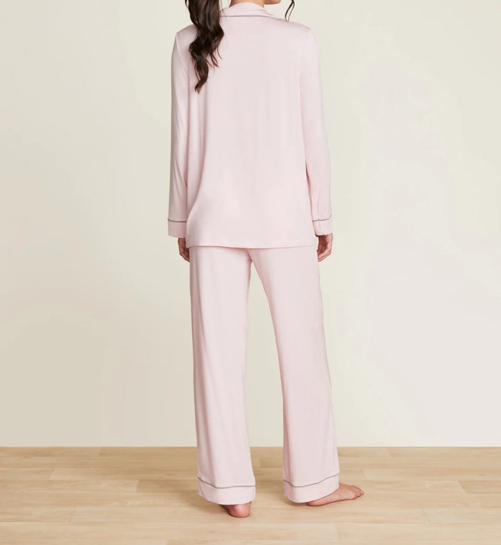 Luxe Milk Piped Pajama - Pink