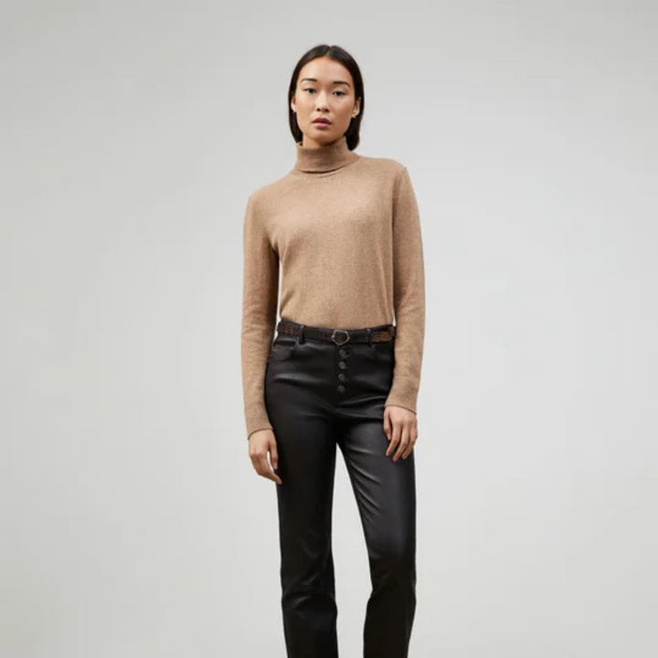 Cashmere Turtleneck Sweater in Cammello Melange