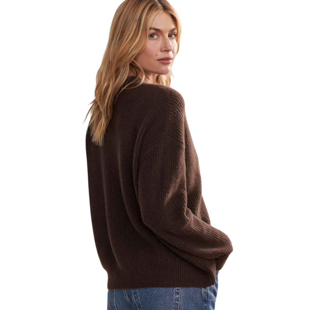 Cropped Cashmere Cocoon Cardigan Chocolate