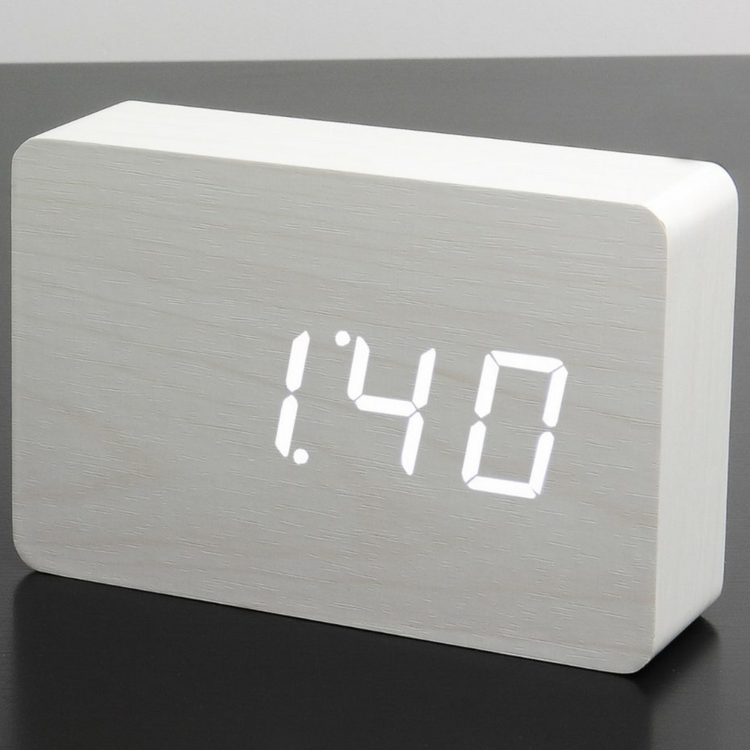 Brick White Click Clock - White LED