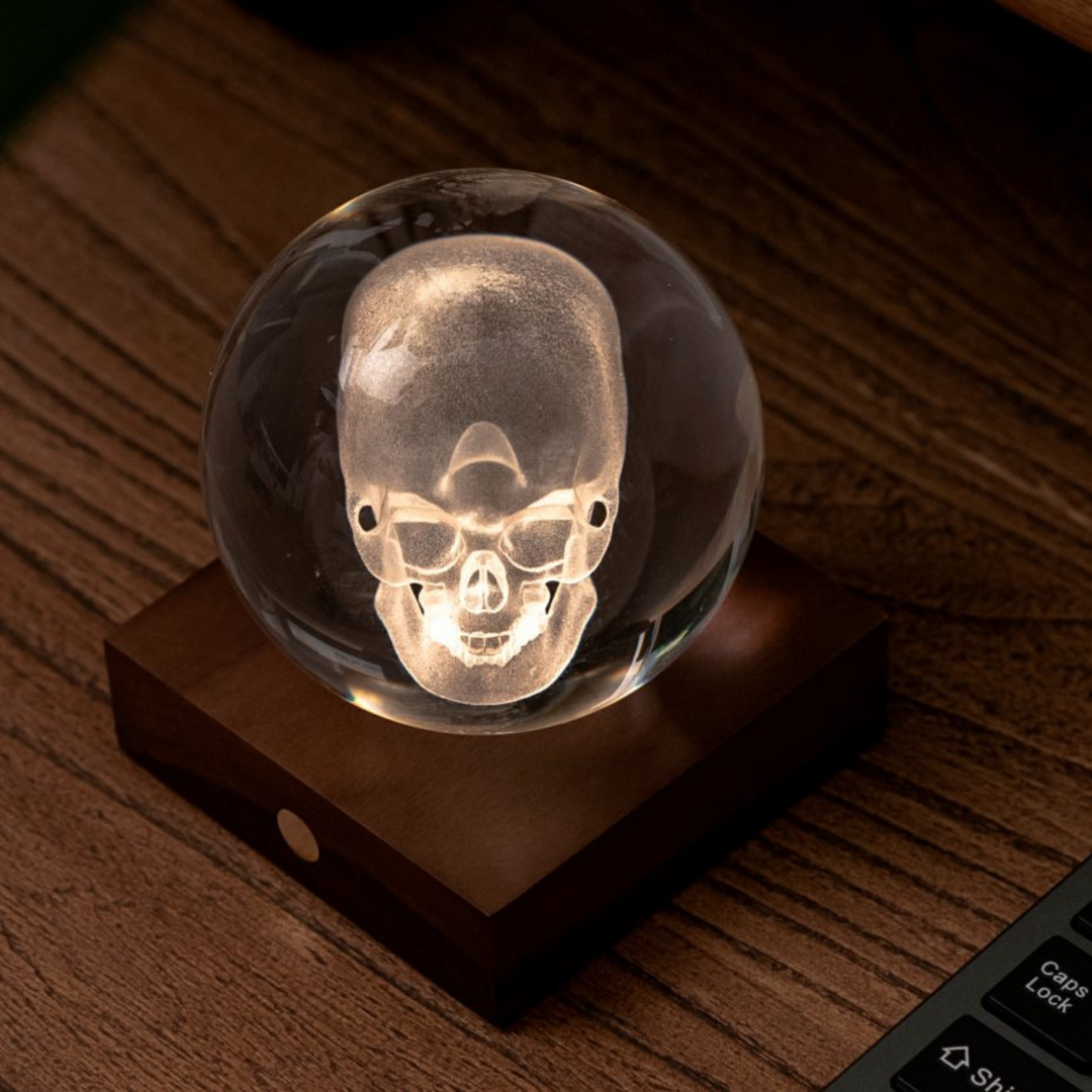 Amber Crystal Light Skull