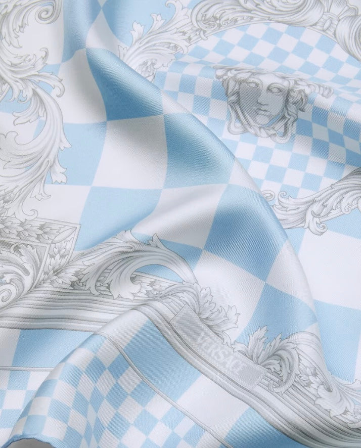 Baroque Print + Crest Foulard