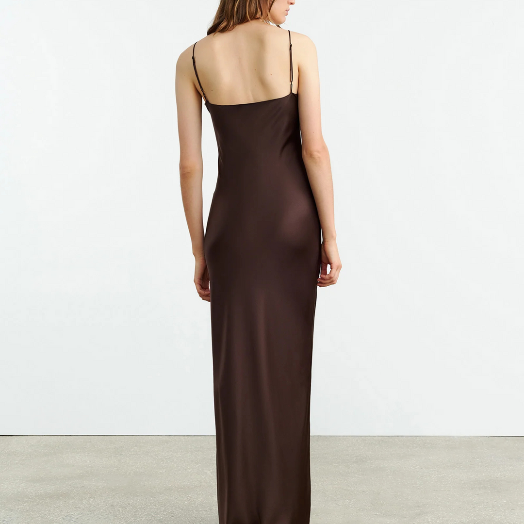 CAMI SILK GOWN in Burgundy