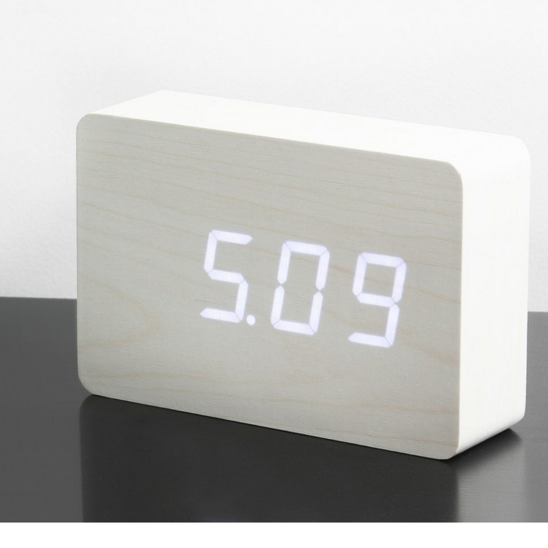 Brick White Click Clock - White LED