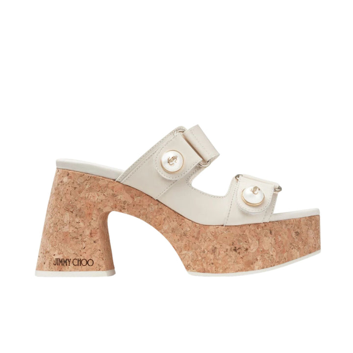 Fayence Wedge in Champagne Mesh with Latte Trim - Champagne