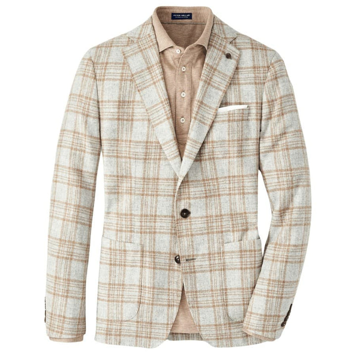 Made from an incredibly soft blend of baby alpaca and wool from Italy, this soft jacket adds a unique seasonal element to any look. A hint of stretch, natural shoulder and half-lined interior allow for easy mobility and comfort. Detailed with a notched lapel, barchetta chest pocket and teardrop buttonholes. Finished with a hand-tacked lapel pin and genuine Italian horn buttons.