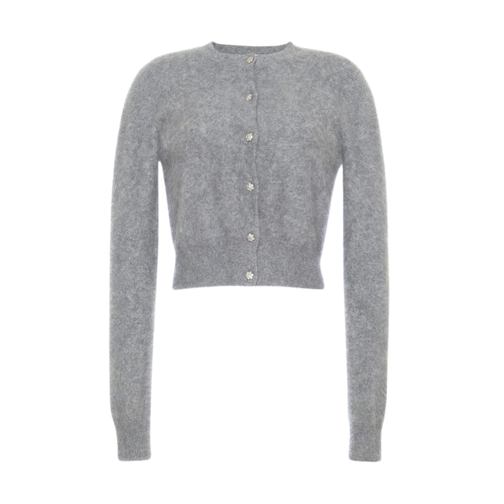 ADAM LIPPES Cruz Cardigan in Brushed Cashmere in Heather Grey