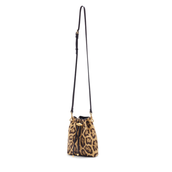 Bon Bon Leopard Print Pony Bucket Bag