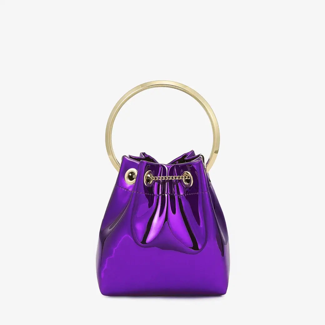 Bon Bon Metallic Top Handle Bucket Bag