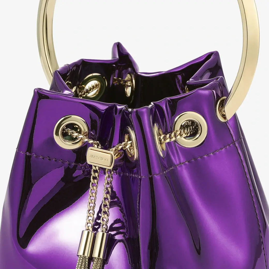 Bon Bon Metallic Top Handle Bucket Bag