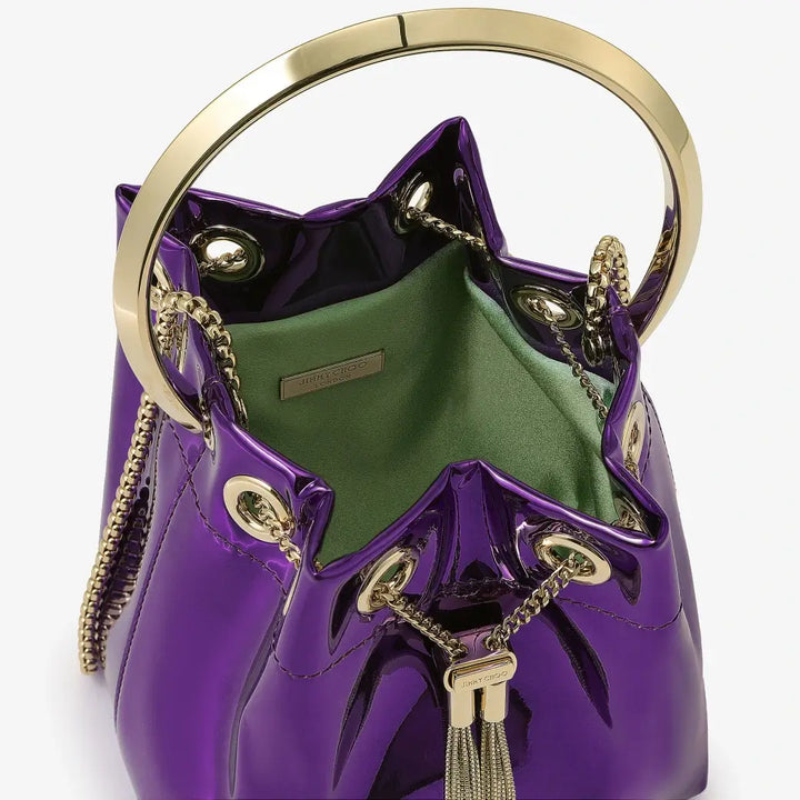 Bon Bon Metallic Top Handle Bucket Bag