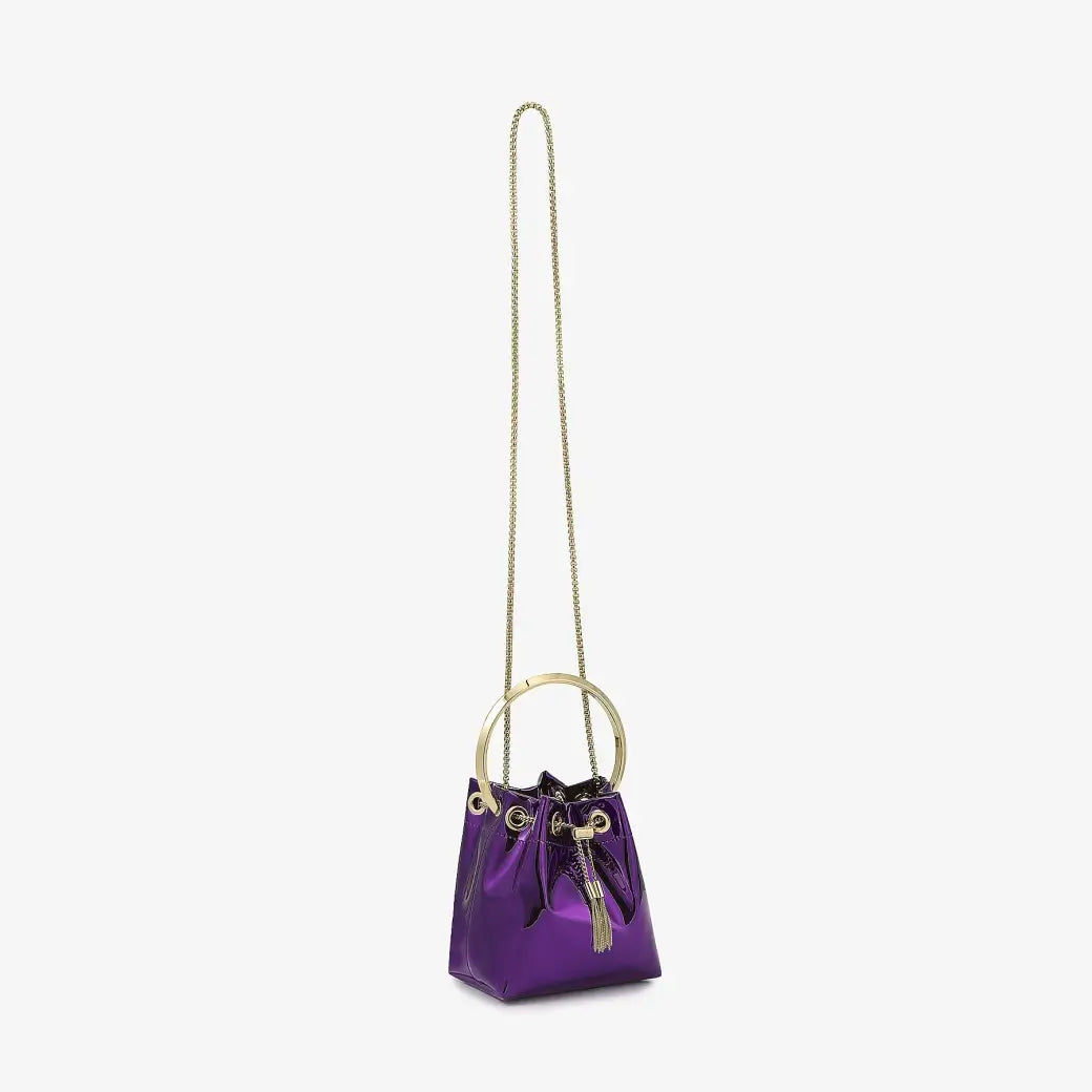 Bon Bon Metallic Top Handle Bucket Bag