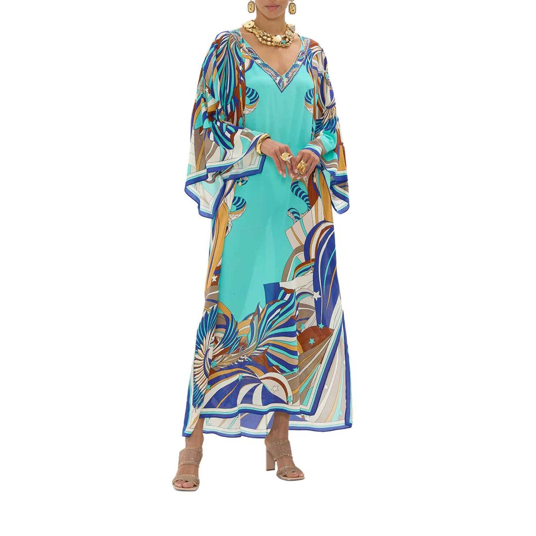 Camilla V Neck Kaftan with Ties