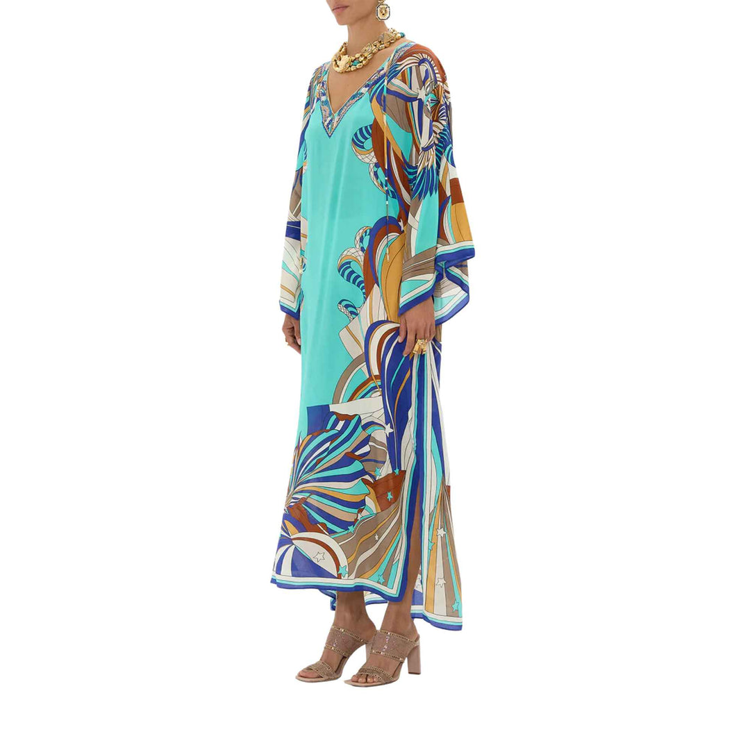 Camilla V Neck Kaftan with Ties