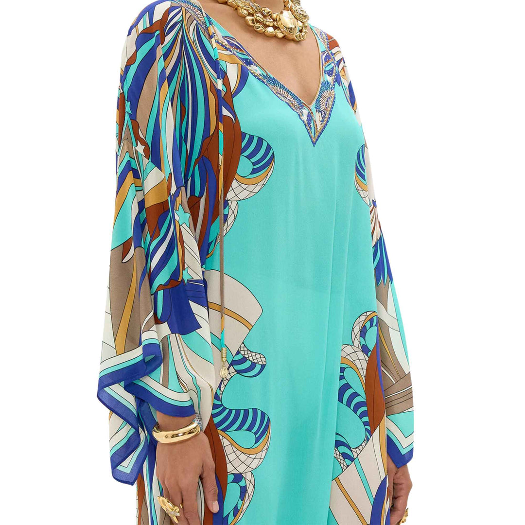 Camilla V Neck Kaftan with Ties