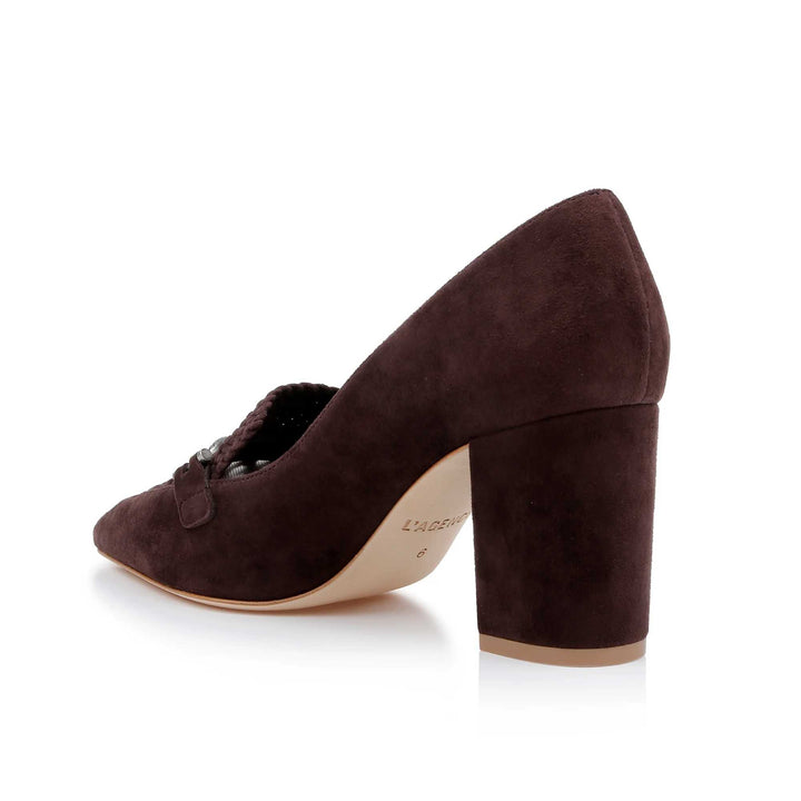 Chocolate Eleonore Suede Loafer Pump