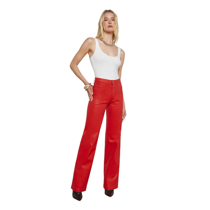 Clayton Coated Wide-Leg Jean in Lava