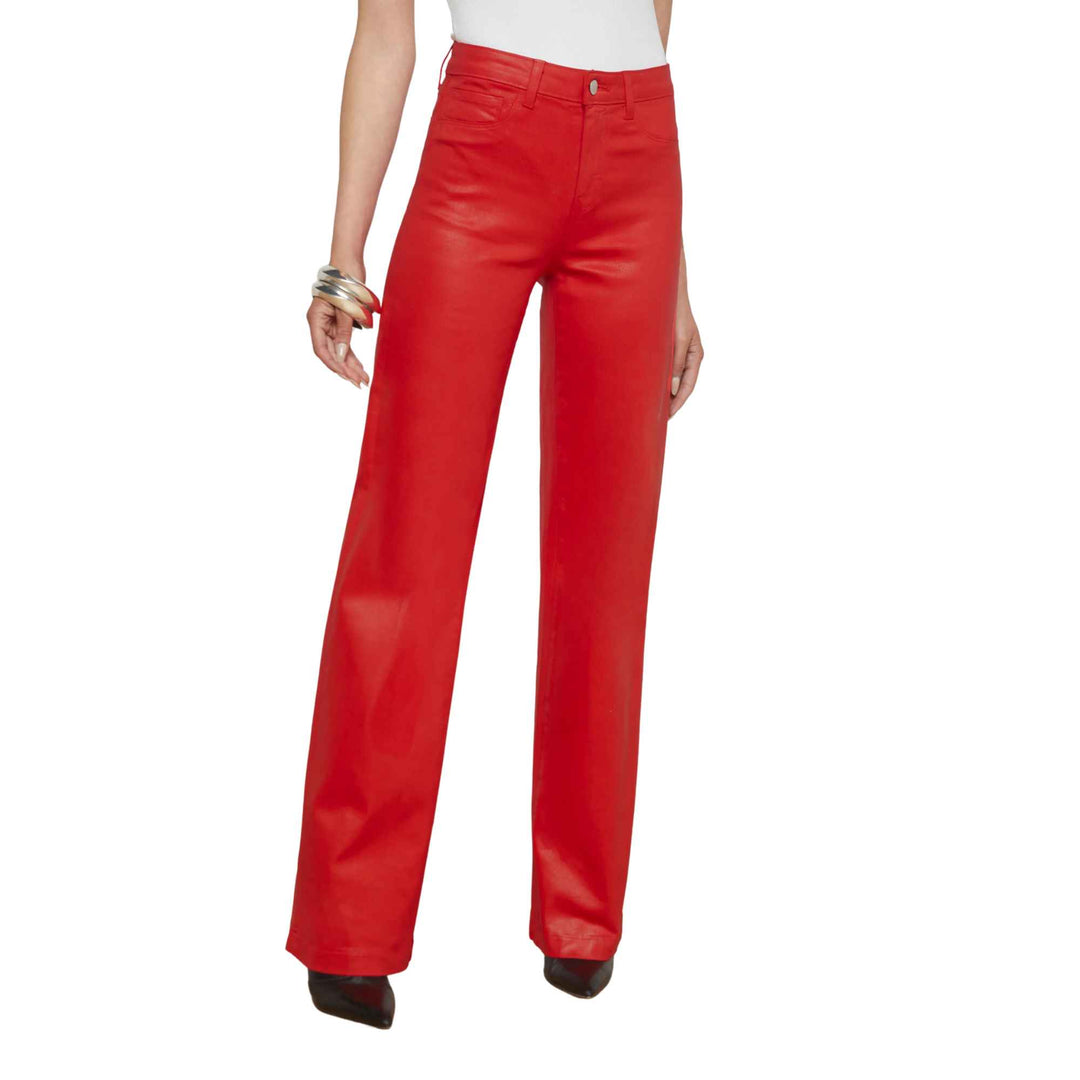 Clayton Coated Wide-Leg Jean in Lava