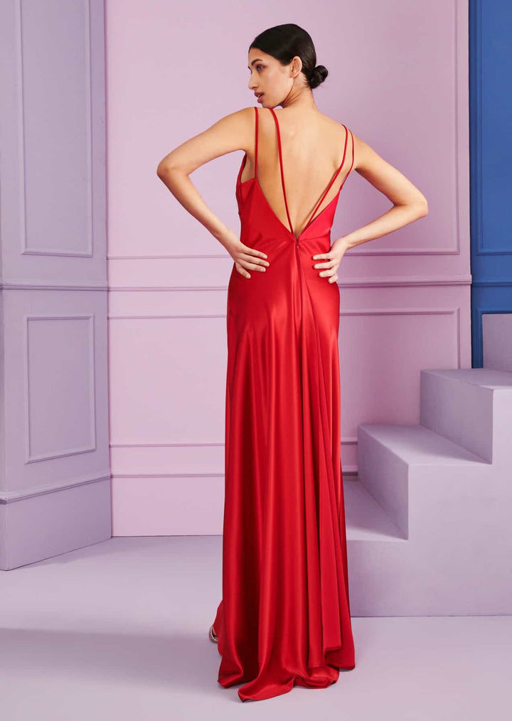 Crepe Satin Gown